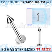 ublk471 sterilized titanium g23 labret with a 3mm cone