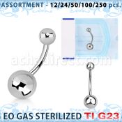 ublk472 sterilized titanium g23 belly banana with 5 8mm ball