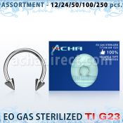 ublk475 sterilized titanium g23 circular barbell with 3mm cones