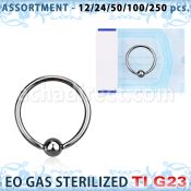 ublk478 sterilized titanium g23 ball closure ring with 3mm ball