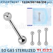 ublk481 sterilized titanium g23 eyebrow barbells with 3mm balls