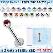 ublk485 eo gas sterilized piercing titanium g23 labret color crystal