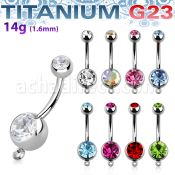ubn2cgh titanium g23 banana with 8 5mm bezel jewel w hook