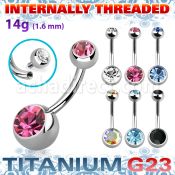 ubn2cgin g23 belly banana internally threaded jewel balls