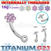 ubnbin10 titanium banana 16g flower top cz ball internal