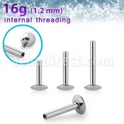 ufopst16 316l steel ufo labret posts w internal threading 1.2mm