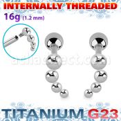uhein51 titanium g23 barbell four balls curve ball internal