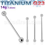 uindb titanium g23 industrial barbell with two 5mm balls