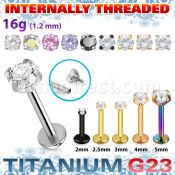 ulbin12 titanium g23 internally threaded labret 3 5 color cz