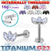 ulbin23 titanium g23 labret three prong marquise cz internal