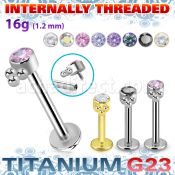ulbin24 titanium g23 labret three balls cluster cz internal