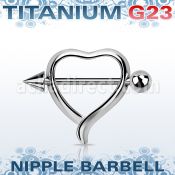 unpsh13 heart shaped nipple shield w a titanium g23 barbell cone
