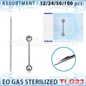 uset11 piercing kit titanium g23 tongue barbells needles.