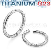 usgsh25 titanium hinged segment ring cnc cz diamond pattern