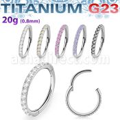usgshss10 titanium hinged segment ring 20g outward cnc cz