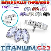 ushz23in titanium g23 top three prong marquise cz