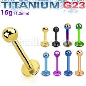 utlbb3 anodized titanium g23 labret with a 3mm ball