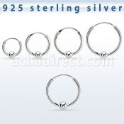 vbcr16s 925 silver ball closure earrings (1.2mm) with 3mm ball