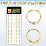 x18gnh box of 18k gold silver nose hoops w ball endless hoops