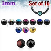 xdpbtc3 3mm pvd steel ball closure ring ball w crystal