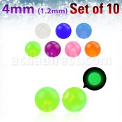 xglb4s pack of 10 pcs 4mm glow in the dark acrylic balls