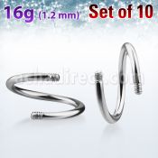 xsp16g 316l steel posts for spiral twister barbells 1 2mm