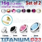 xufbin titanium g23 flat back bezel set crystal tops 2pcs