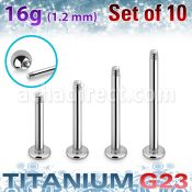 xulbm16g titanium g23 labret post 16g 3mm 10pcs