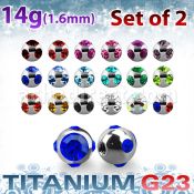 xumjb5 pack of 5mm high polished titanium g23 multi jewel balls
