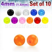 xuvb4 set of 4mm acrylic uv balls with 14g 1 6mm threading