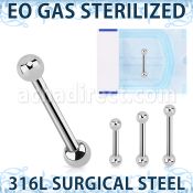 zbbeb25 eo gas sterilized 316l steel eyebrow helix barbell