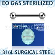 zbbnps eo gas sterilized 316l steel nipple barbell 4mm