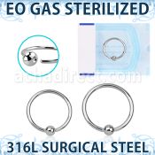 zbedr20 sterilized annealed 316l steel ball closure ring 2mm