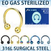 zcbetb sterilized pvd plated steel circularbarbell two balls