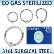zhbcrb16 sterilized steel ball closure ring 16g ball