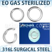 zsegh10 sterilized 316l steel hinged segment ring 10g