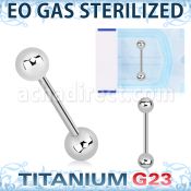 zubbbg sterilized titanium g23 tongue barbell with 6mm balls