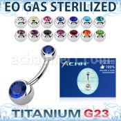 zubn2cg sterilized titanium g23 belly banana w 85mm jewel ball