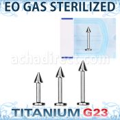 zulbcn3 eo gas sterilized titanium g23 labret with a 3mm cone