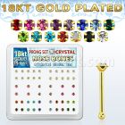 18nbpxm caja display piercing nariz hueso plata 925 0 6mm oro 18 kts cristal redondo 1 5mm distribuidor