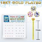 18nyzbm caja display 52 piercing nariz doblar tu mismo plata 925 0 6mm oro 18 kts 1 5mm zirconia venta