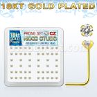 18sz2xc caja display piercing nariz plata esterlina 925 0 6mm oro 18 kts zirconia clara redonda 2mm venta