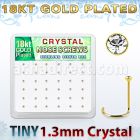 18w6xc caja display 36 piercings nariz l plata 925 oro 18 kts 0 6mm cristal 1 25mm al por mayor