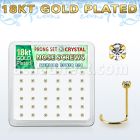 18wp14xc caja display 36 piercings nariz l plata 925 oro 18 kts 0 6mm cristal 2mm distribuidor