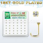 18wz2xc caja display 36 piercings nariz l plata 925 oro 18 kts 0 6mm zirconia 2mm venta