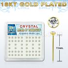 18y14xc caja display piercing nariz doblar tu mismo plata 925 0 6mm oro 18 kts cristal claro redondo 2mm distribuidor