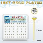 18y19xc caja display piercing nariz doblar tu mismo plata esterlina 925 0 6mm oro 18 kts cristal claro 2 5mm mayorista