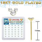 18ymos36 18k plated silver bend it yourself nose studs mouse