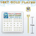 18yp14xc caja display piercing nariz doblar tu mismo plata 925 0 6mm oro 18 kts cristal redondo 2mm mayorista