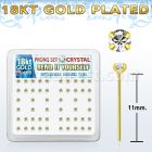 18yp19xc caja display piercing nariz doblar tu mismo plata esterlina 925 0 6mm oro 18 kts cristal claro 2 5mm mayorista